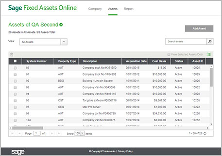 Sage Fixed Assets